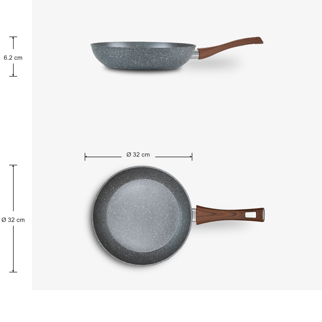 Set 4 padelle antiaderenti alluminio per induzione Ø 20/24/28/32 cm Fast Induction – foto 9 - 9