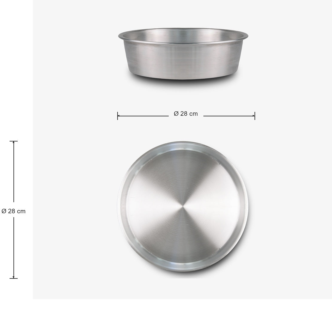 Set of 4 deep round tins in 99.5% pure aluminium, Ø 22/24/26/28 cm, PFOA and nickel free Happy Alluminio Bianco – photo 10 - 9