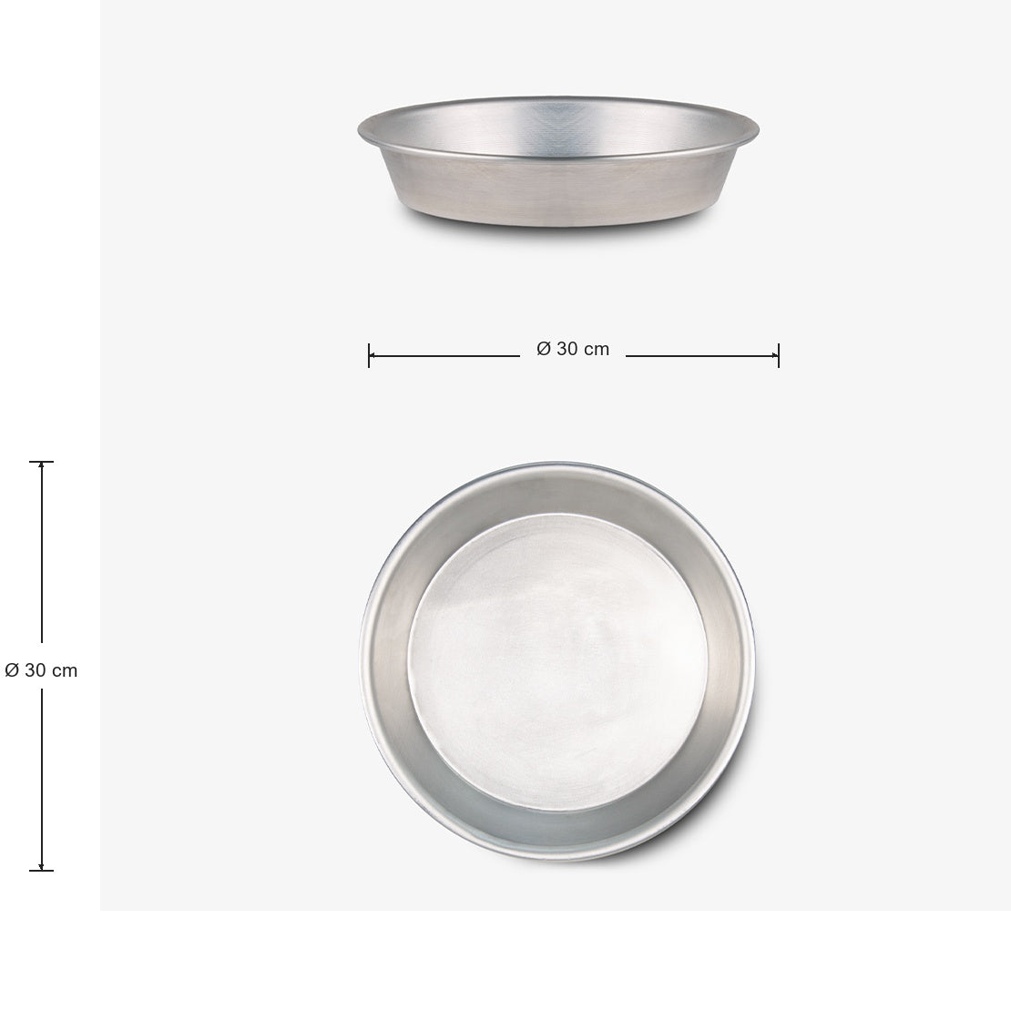 Set mit 4 Pastiera-Formen aus 99,5 % reinem Aluminium, Ø 24/26/28/30 cm, ohne PFOA und Nickel Happy Alluminio Bianco – Foto 1
