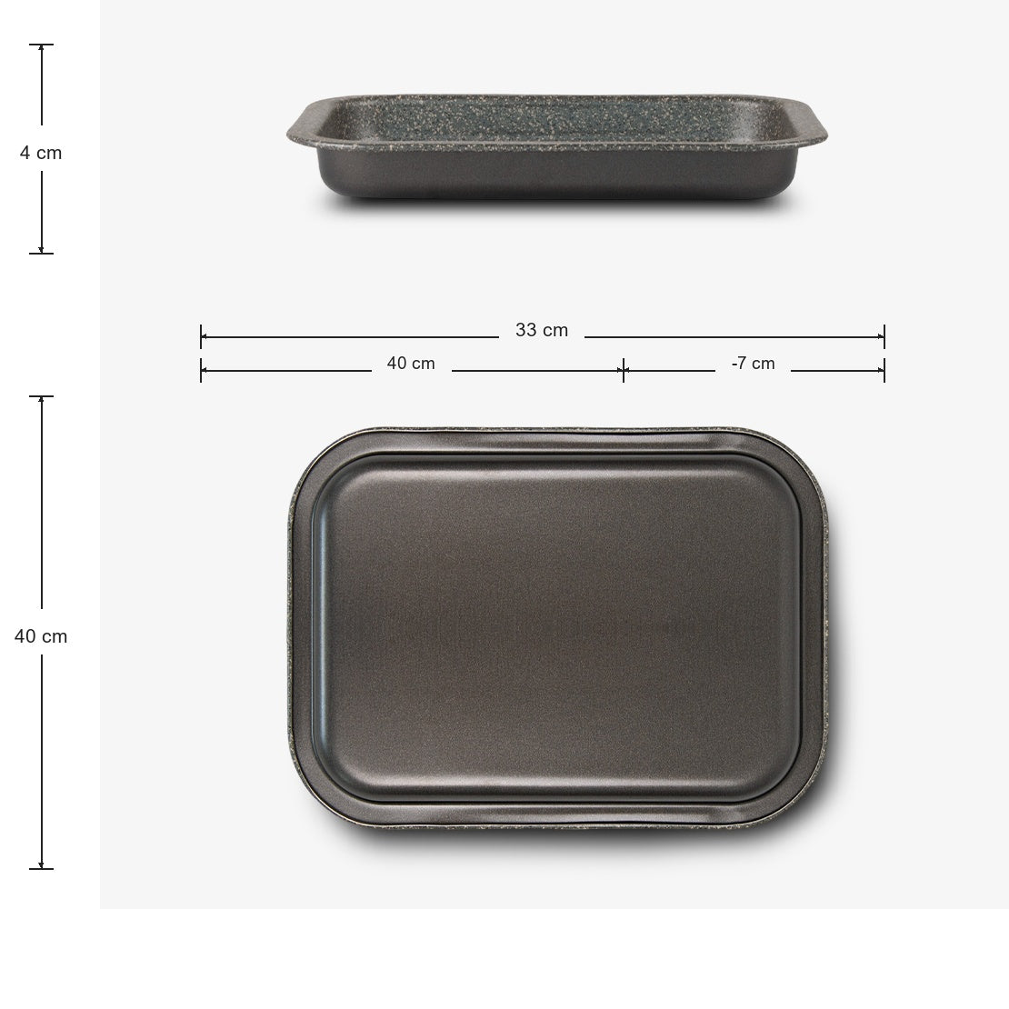 Set 4 teglie rettangolari antiaderenti alluminio 30x22/35x27/40x32/40x33 cm Happy Stone – foto 13 - 12
