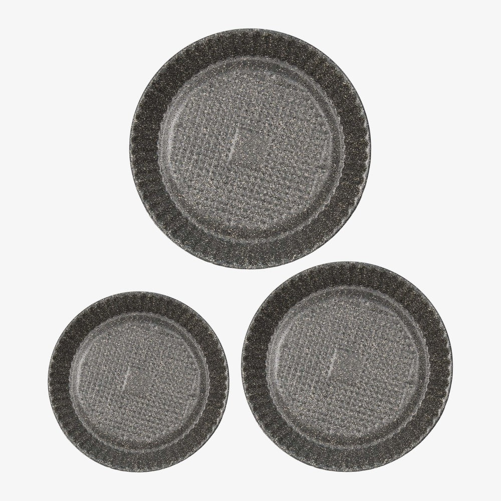 Set of 3 tart tins in non-stick aluminium, Ø 24/28/32 cm Happy Stone – photo 2