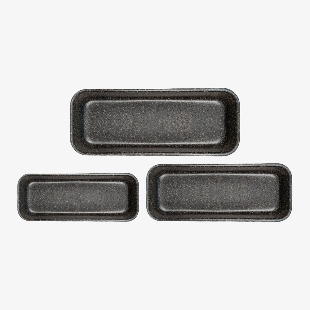Set 3 stampi plumcake antiaderenti alluminio 25x11/30x11/35x11 cm Happy Stone – foto 2