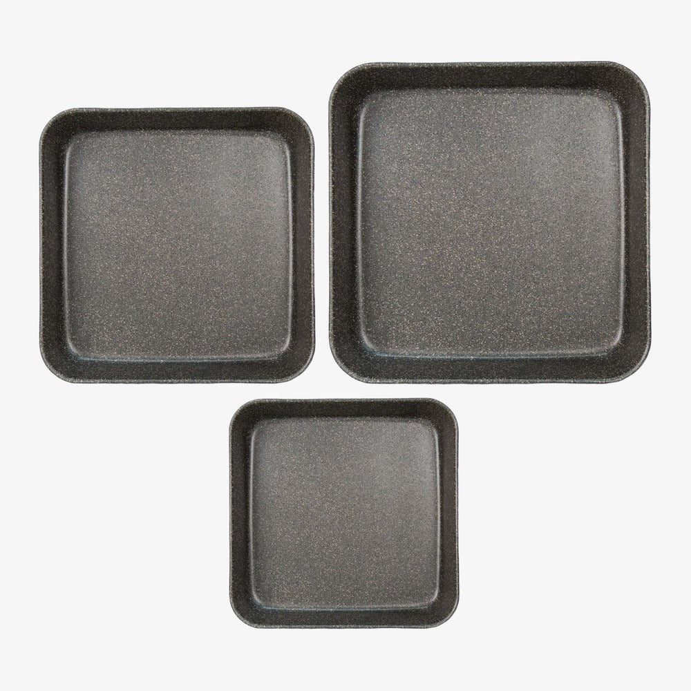 Set mit 3 hohen quadratischen Backformen aus Aluminium, 25x25/30x30/35x35 cm Happy Stone – Foto 2 - 1