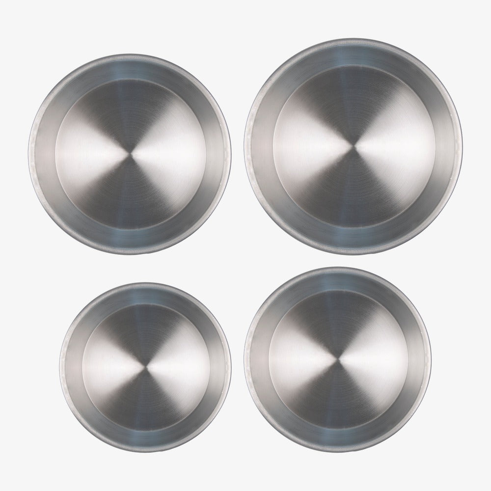 Set of 4 deep round tins in 99.5% pure aluminium, Ø 22/24/26/28 cm, PFOA and nickel free Happy Alluminio Bianco – photo 2