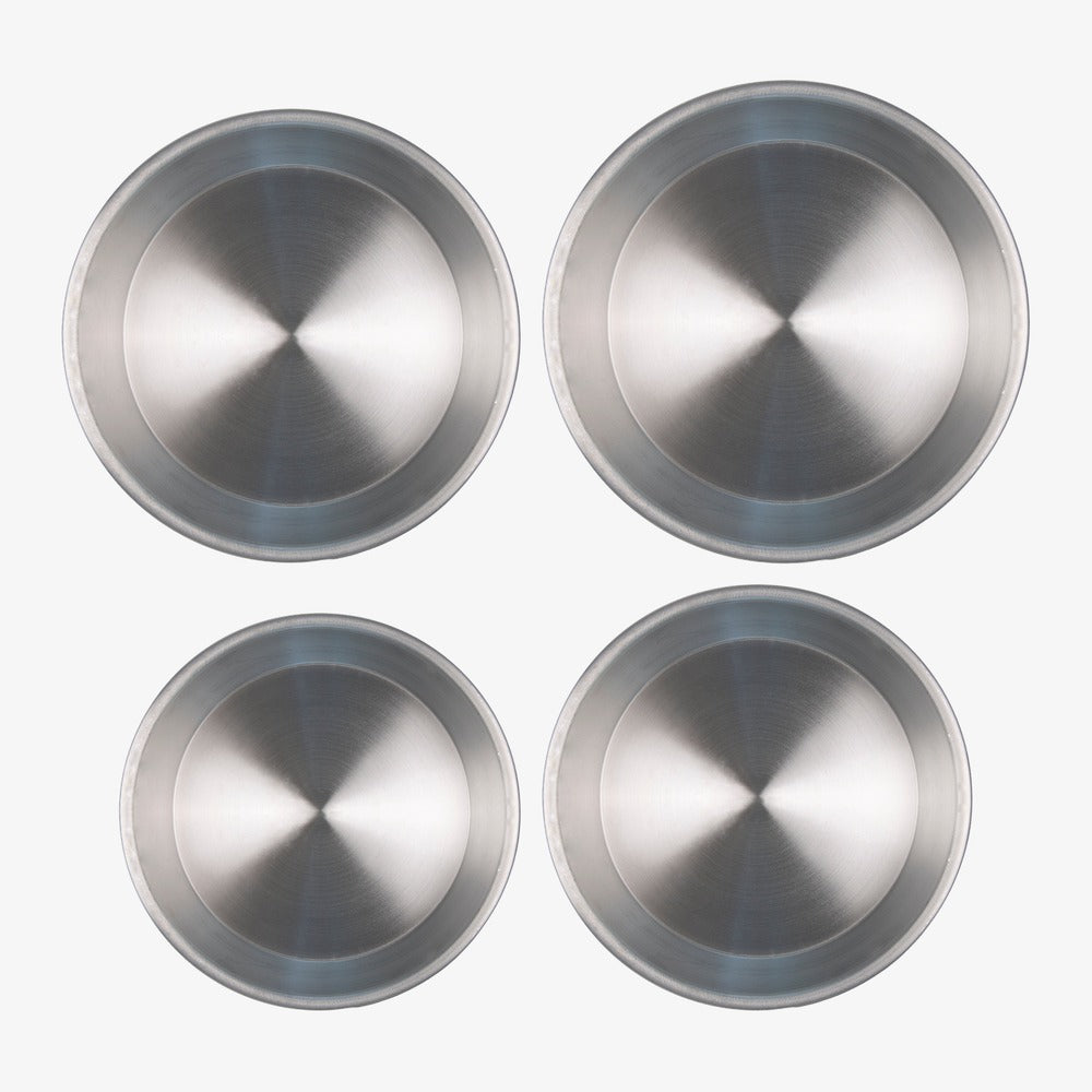 Set of 4 conical round baking tins in 99.5% pure aluminium, Ø 28/30/32/34 cm, PFOA and nickel Happy Alluminio Bianco – photo  - 1