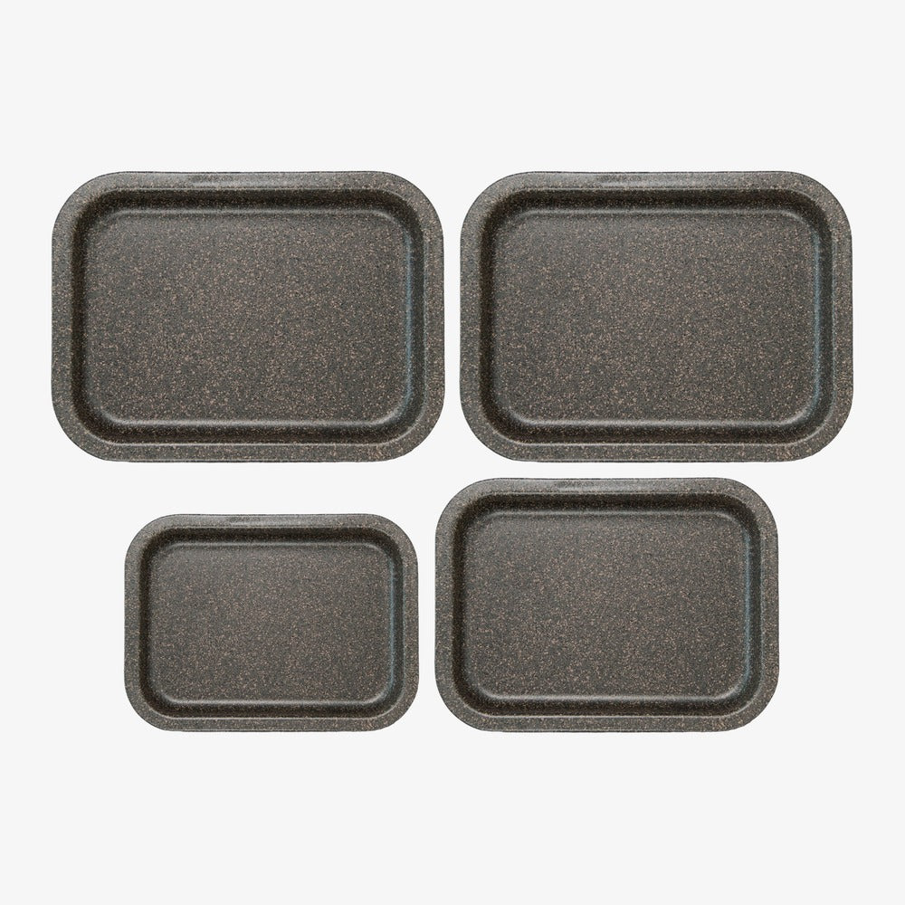 Set of 4 rectangular baking pans in non-stick aluminium, 30x22/35x27/40x32/40x33 cm Happy Stone – photo 2