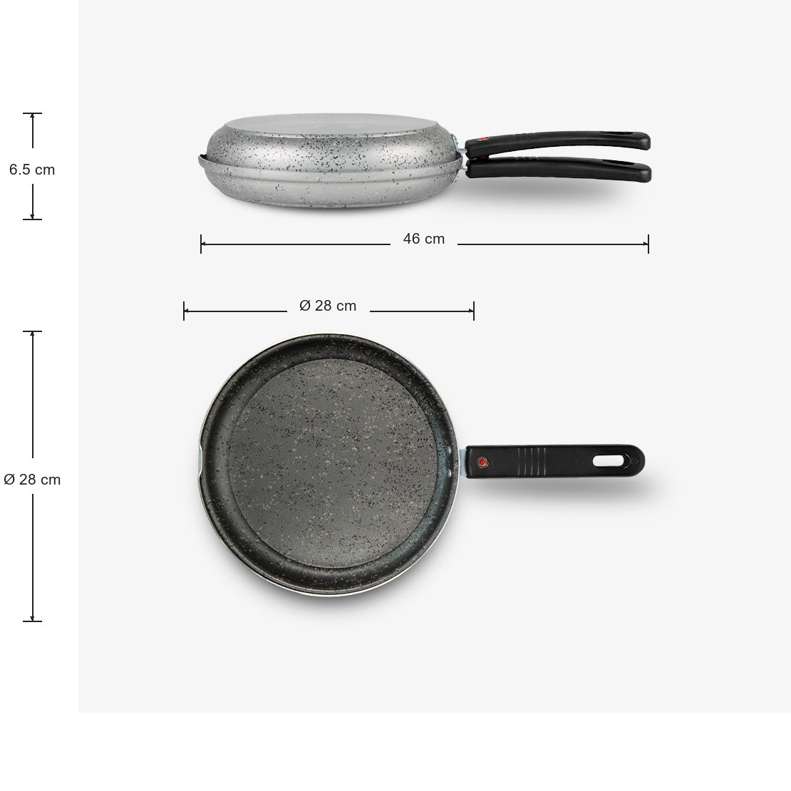 Set of 2 shallow stovetop oven pans in non-stick aluminium, Ø 28/32 cm Janet 2.0 – photo 6