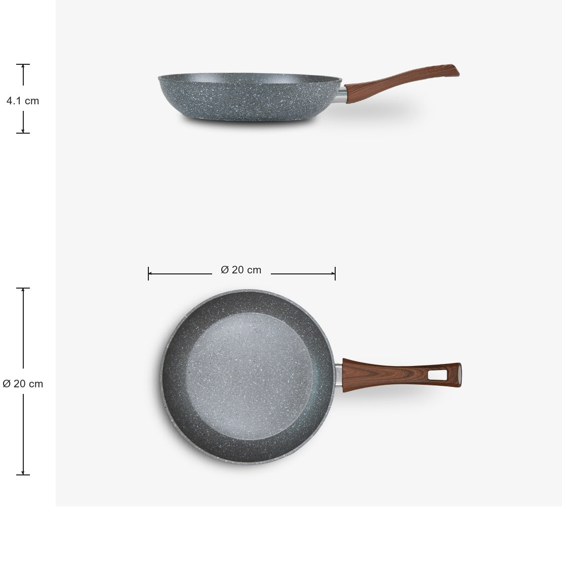 Set 4 padelle antiaderenti alluminio per induzione Ø 20/24/28/32 cm Fast Induction – foto 6 - 6