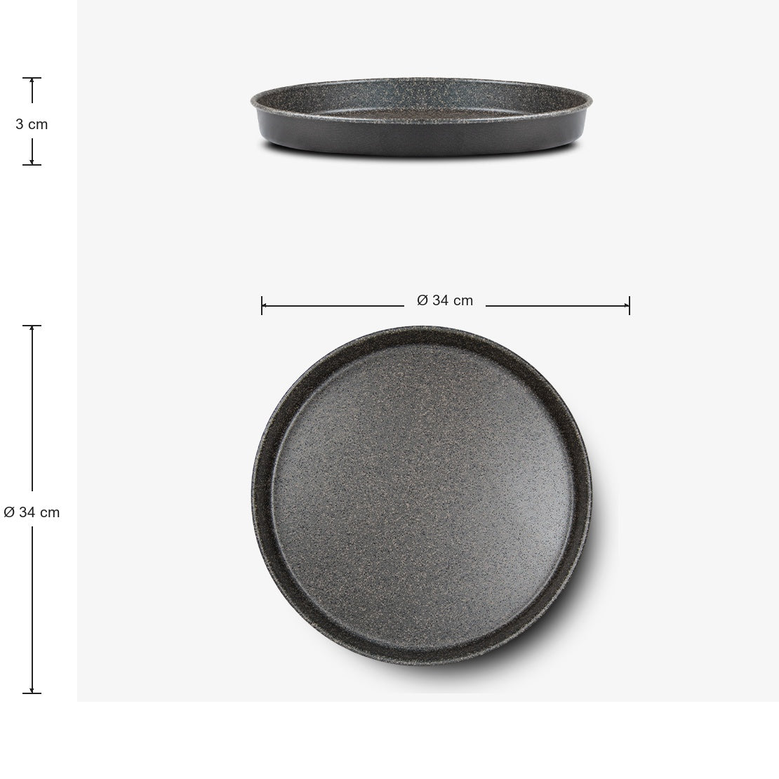 Set mit 3 Focacciaformen aus Aluminium, Ø 34/36/38 cm Happy Stone – Foto 6