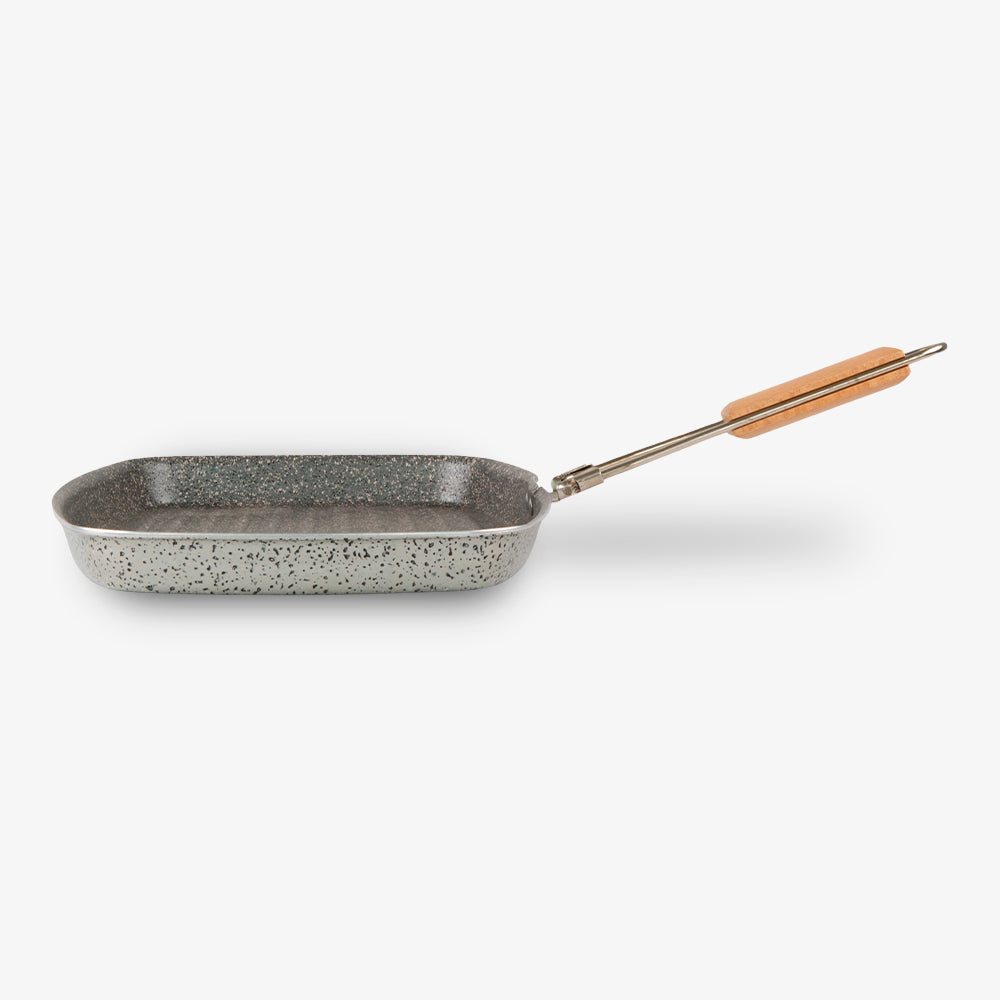 Bistecchiera Rettangolare dimensione generosa antiaderente maneggevole alluminio PFOA free antigraffio pratica cottura veloce made in italy_2