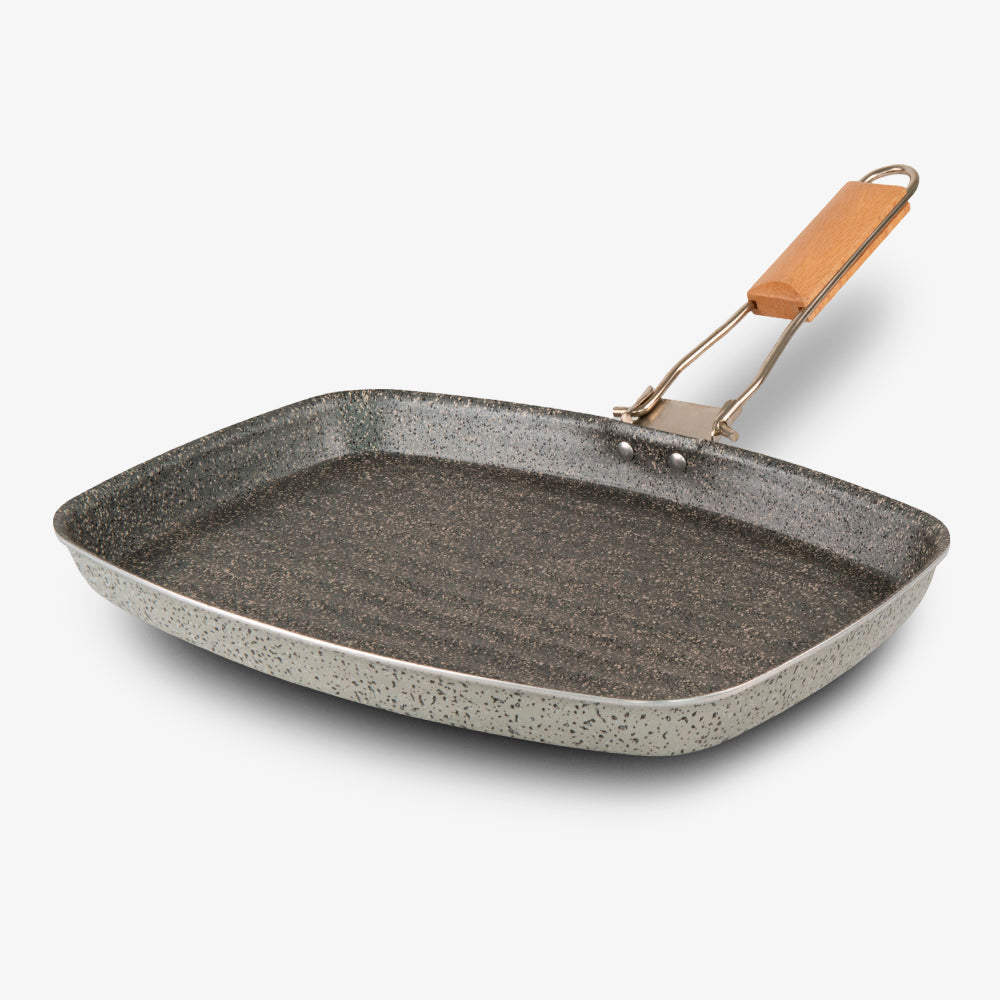 Bistecchiera Rettangolare dimensione generosa antiaderente maneggevole alluminio PFOA free antigraffio pratica cottura veloce made in italy_1