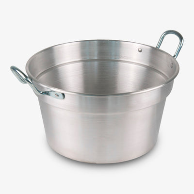 Caldaia in alluminio bianco con manico in ferro made in italy