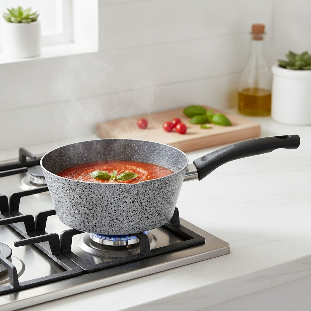 Casseruola Conica antiaderente maneggevole alluminio PFOA free antigraffio pratica cottura veloce made in italy_8