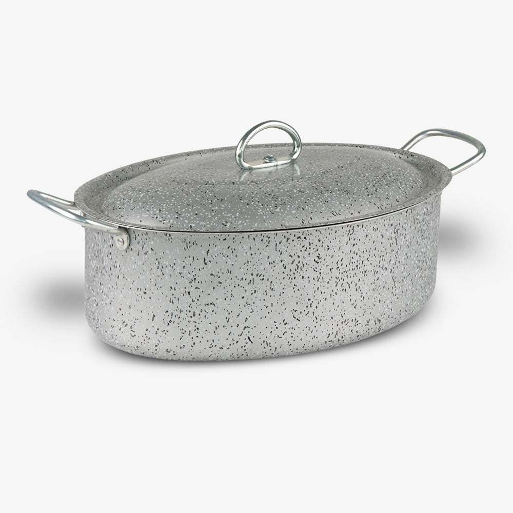 Casseruola Ovale antiaderente maneggevole alluminio PFOA free antigraffio pratica cottura veloce made in italy_1