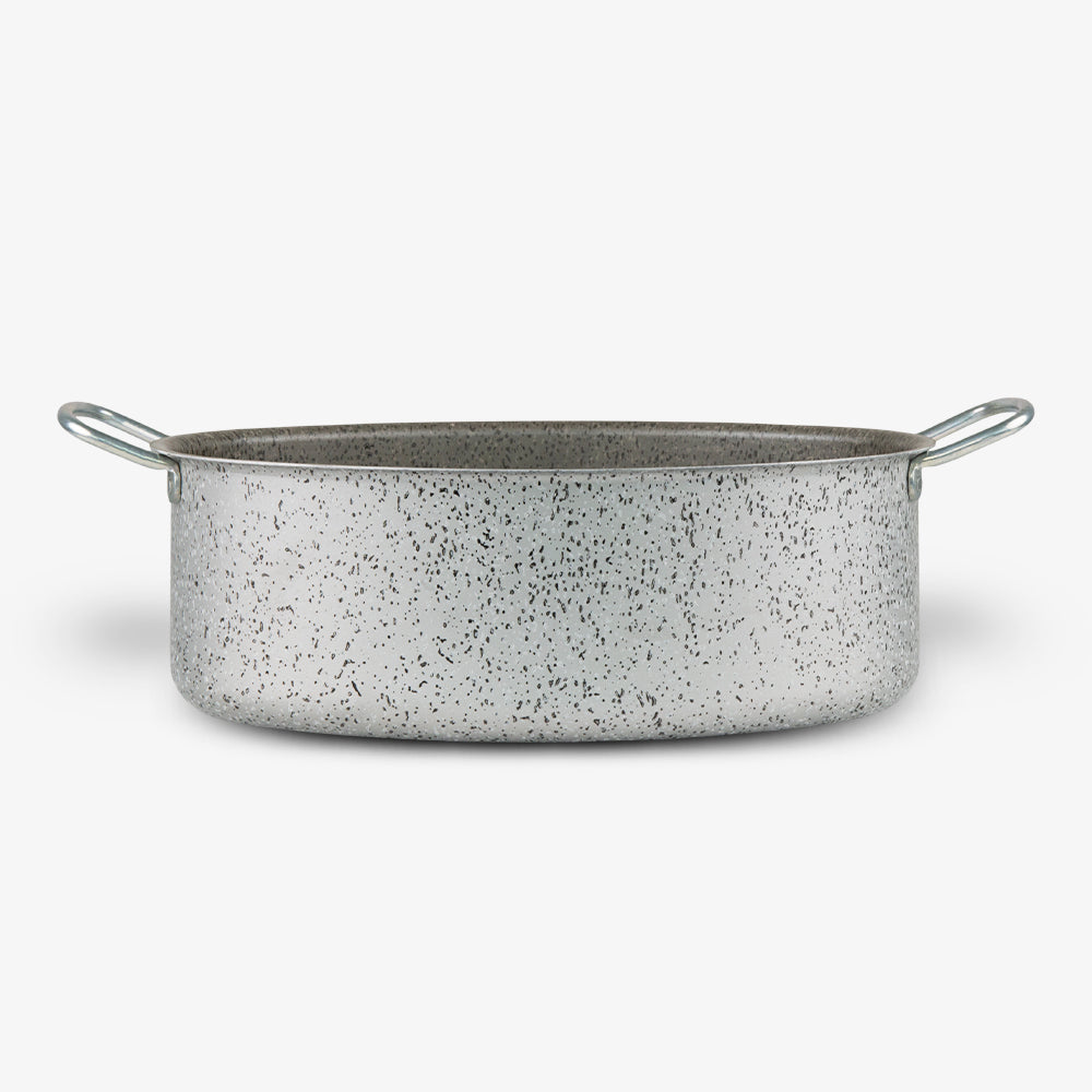 Casseruola Ovale antiaderente maneggevole alluminio PFOA free antigraffio pratica cottura veloce made in italy_2
