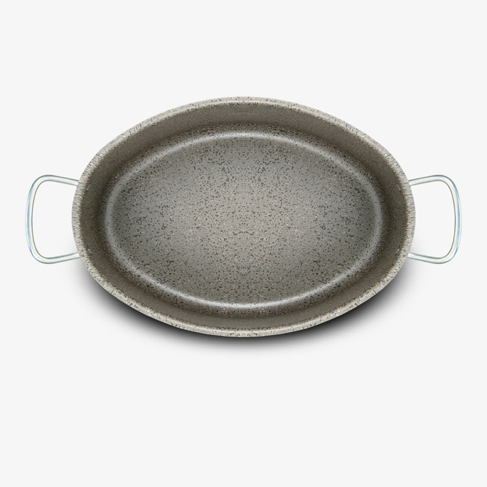 Casseruola Ovale antiaderente maneggevole alluminio PFOA free antigraffio pratica cottura veloce made in italy_3 - 3