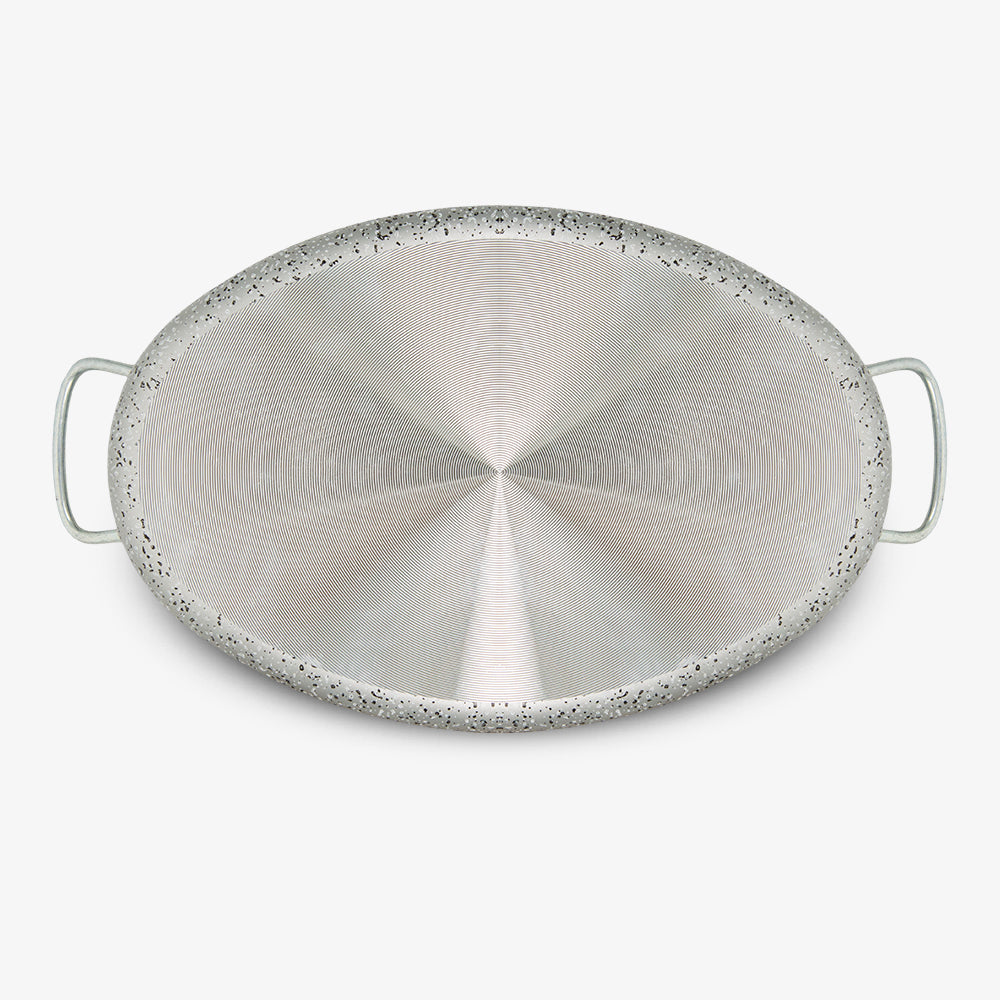 Casseruola Ovale antiaderente maneggevole alluminio PFOA free antigraffio pratica cottura veloce made in italy_4
