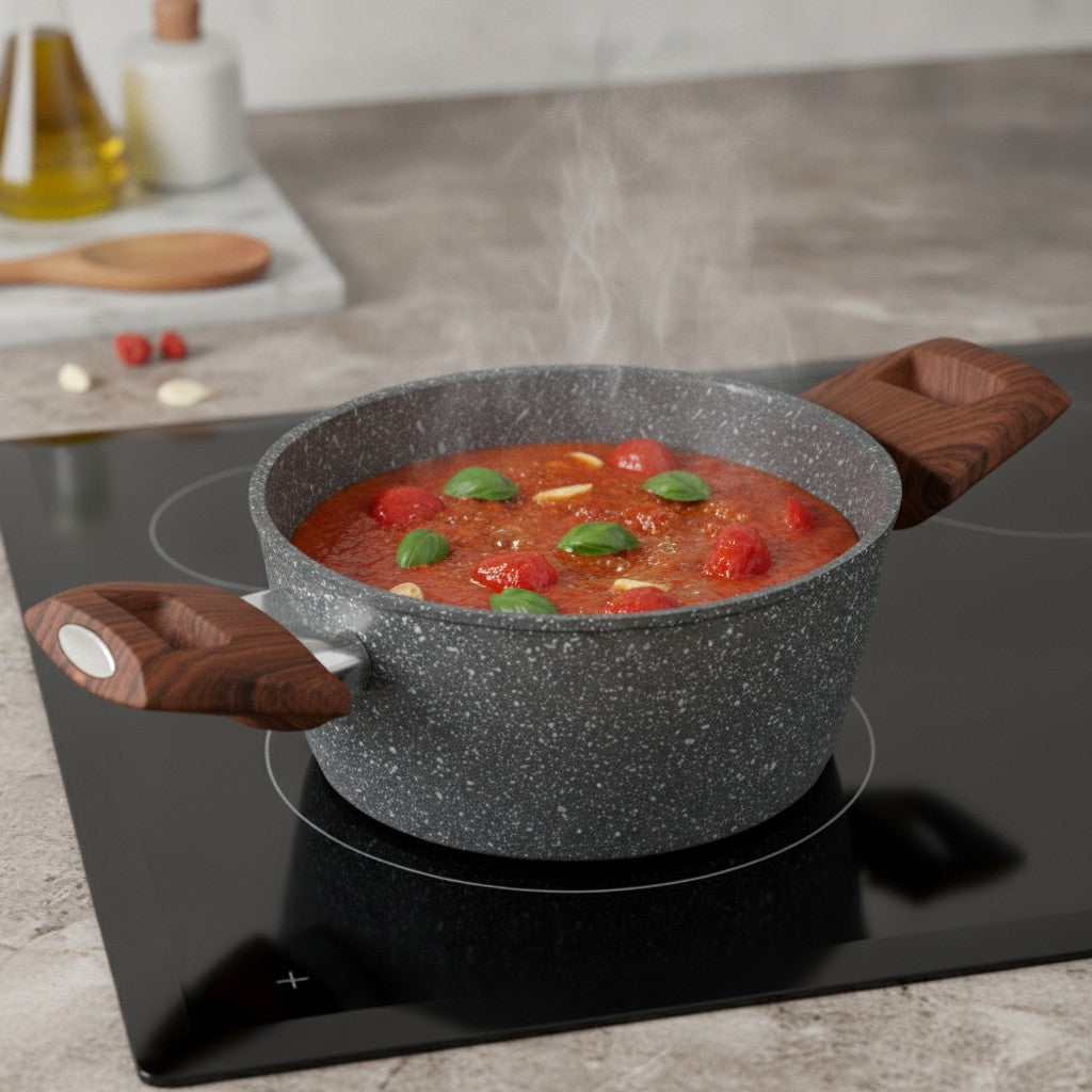 Casseruola con due manici ad induzione con alto spessore resistente_8