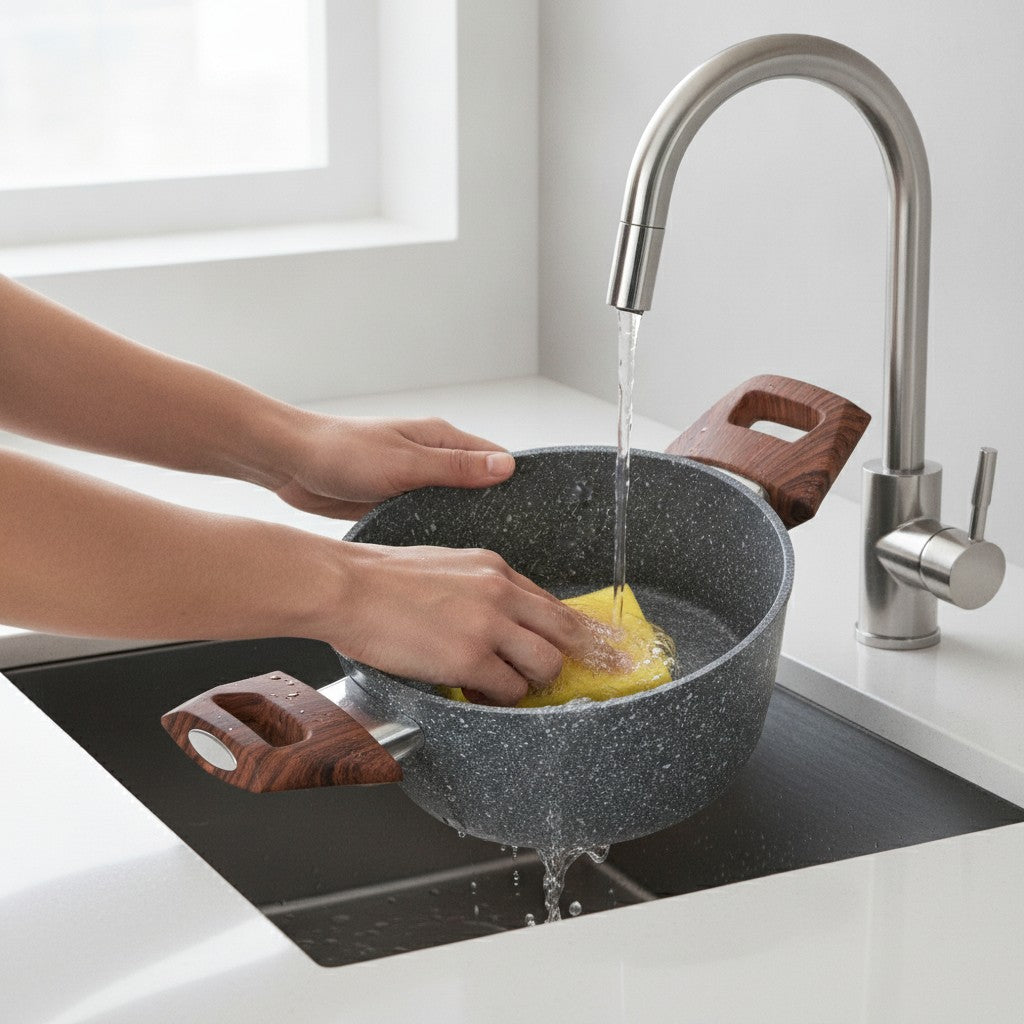 Casseruola con due manici ad induzione con alto spessore resistente_7 - 7