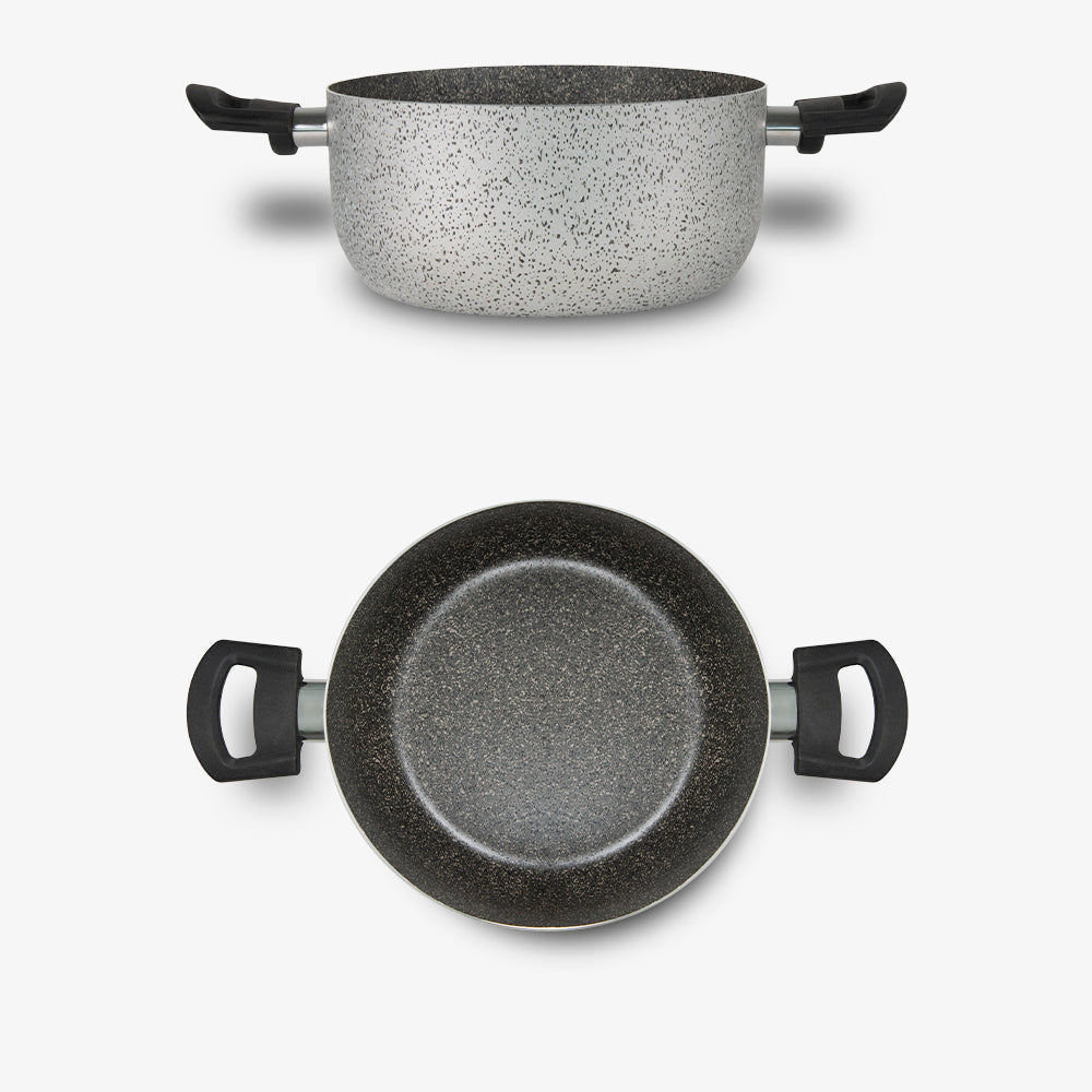 Casseruola con due manici antiaderente maneggevole alluminio PFOA free antigraffio pratica cottura veloce made in italy_5 - 5