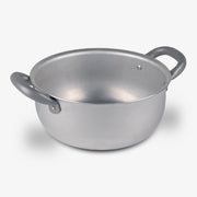 Casseruola con due manici in alluminio bianco con manico in ferro capiente horeca casalinga made in italy_1