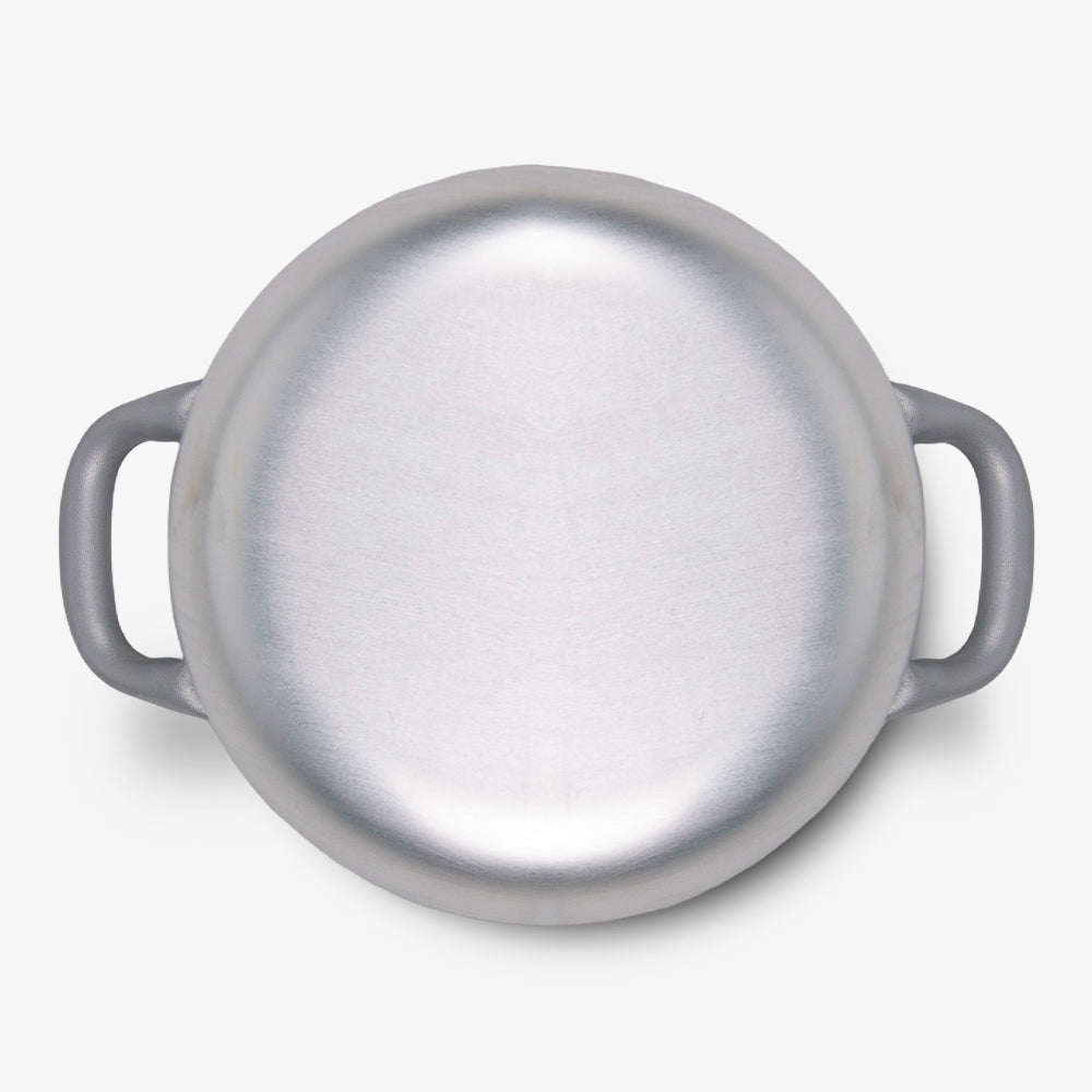 Casseruola con due manici in alluminio bianco con manico in ferro capiente horeca casalinga made in italy_4