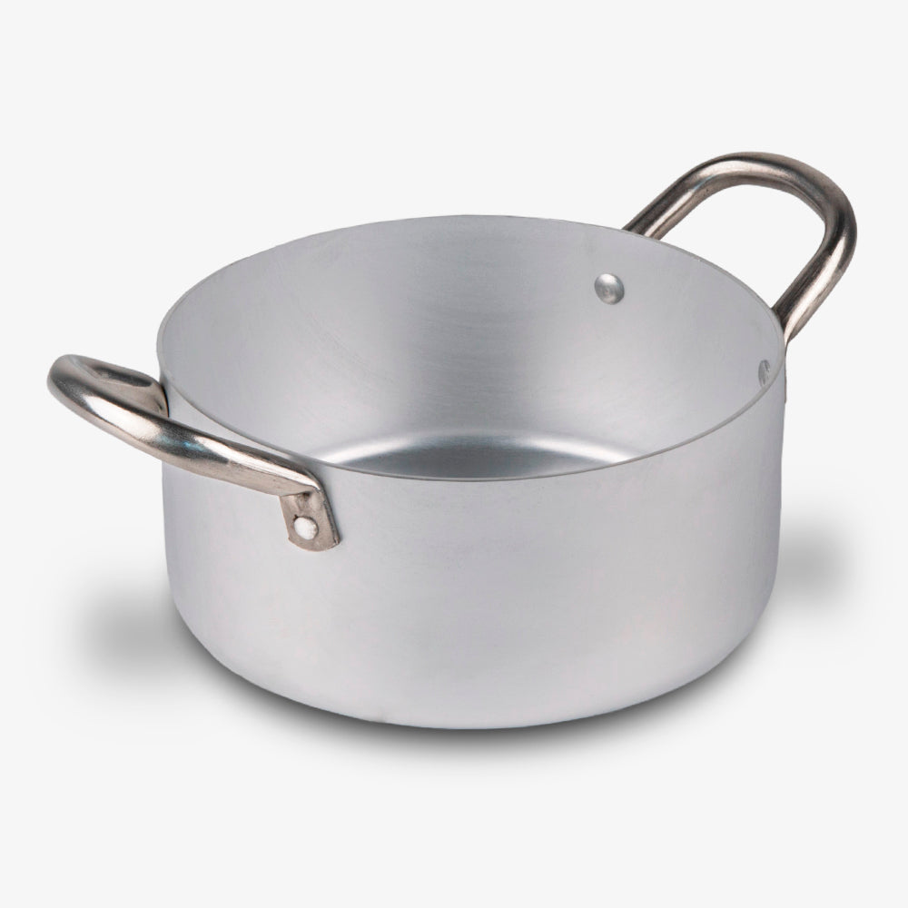 Casseruola in alluminio bianco con due manici in ferro piccola misura made in italy_1