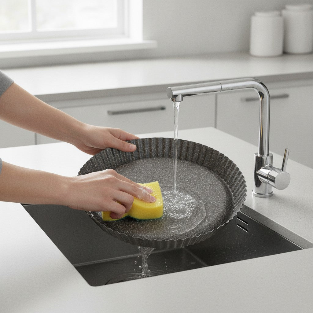 Non-stick aluminum tart mold, 7 layers, PFOA free, scratch-resistant, made in Italy. - 7