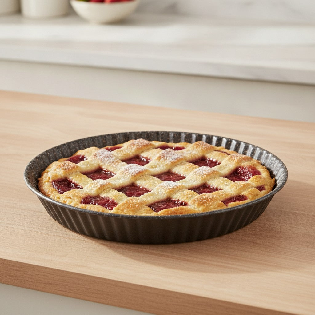 Crostata antiaderente bordo festonato alluminio 7 strati PFOA free antigraffio made in italy_7