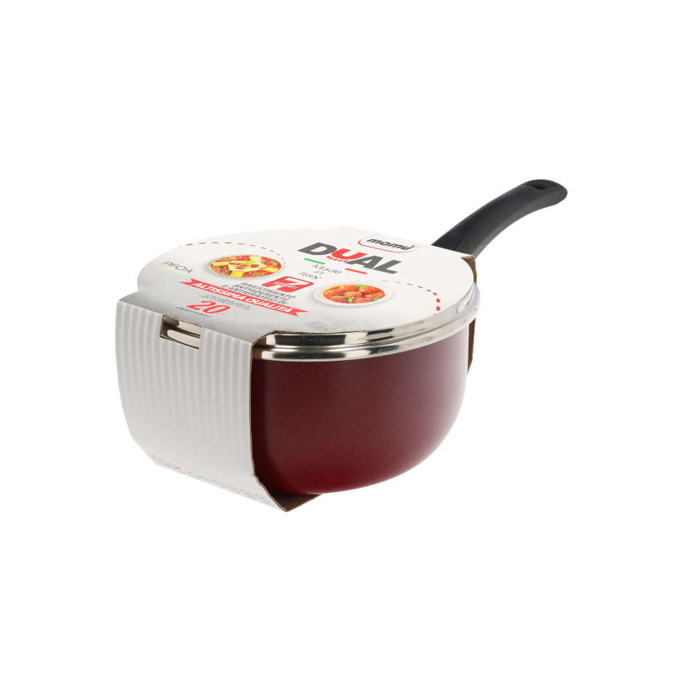 Mamù Casseruola con manico antiaderente con coperchio in vetro antigraffio made in italy_3 - 3