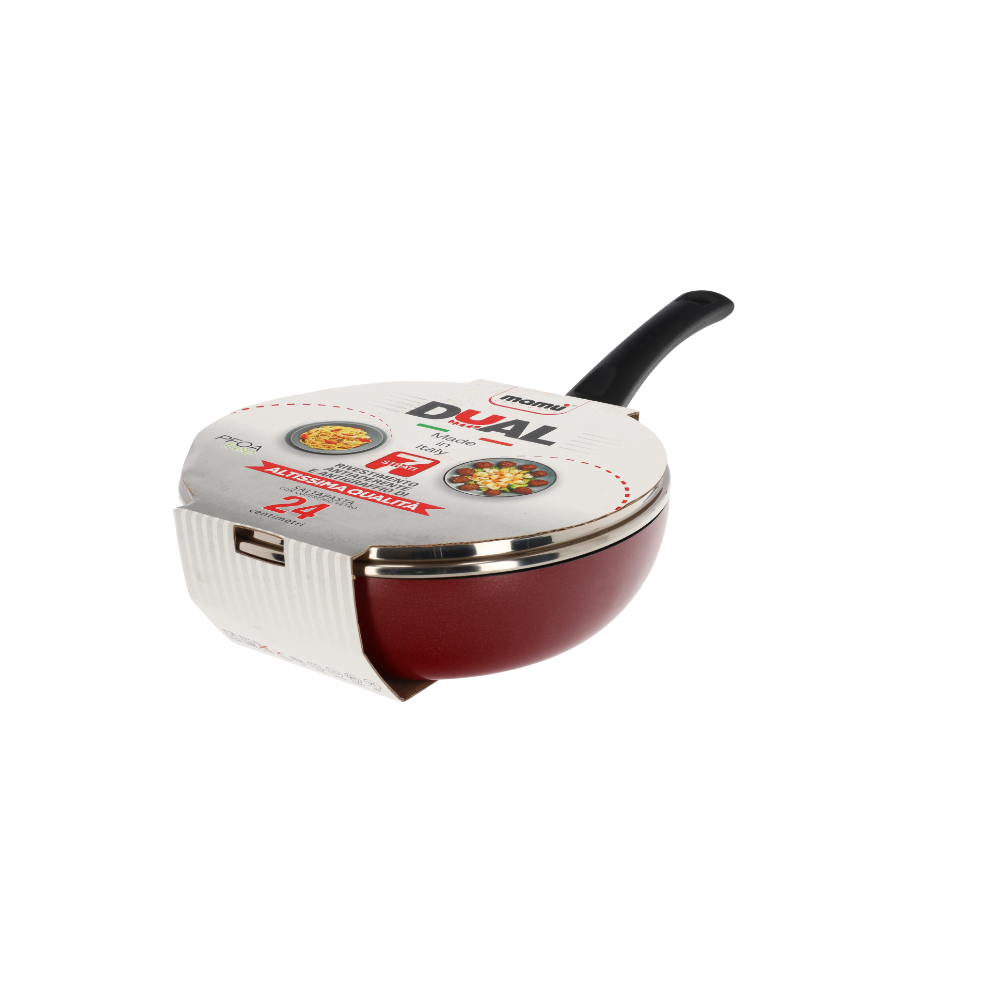 Mamù Saltapasta con manico antiaderente con coperchio in vetro alluminio pfoa free antigraffio cottura veloce made in italy_3 - 3