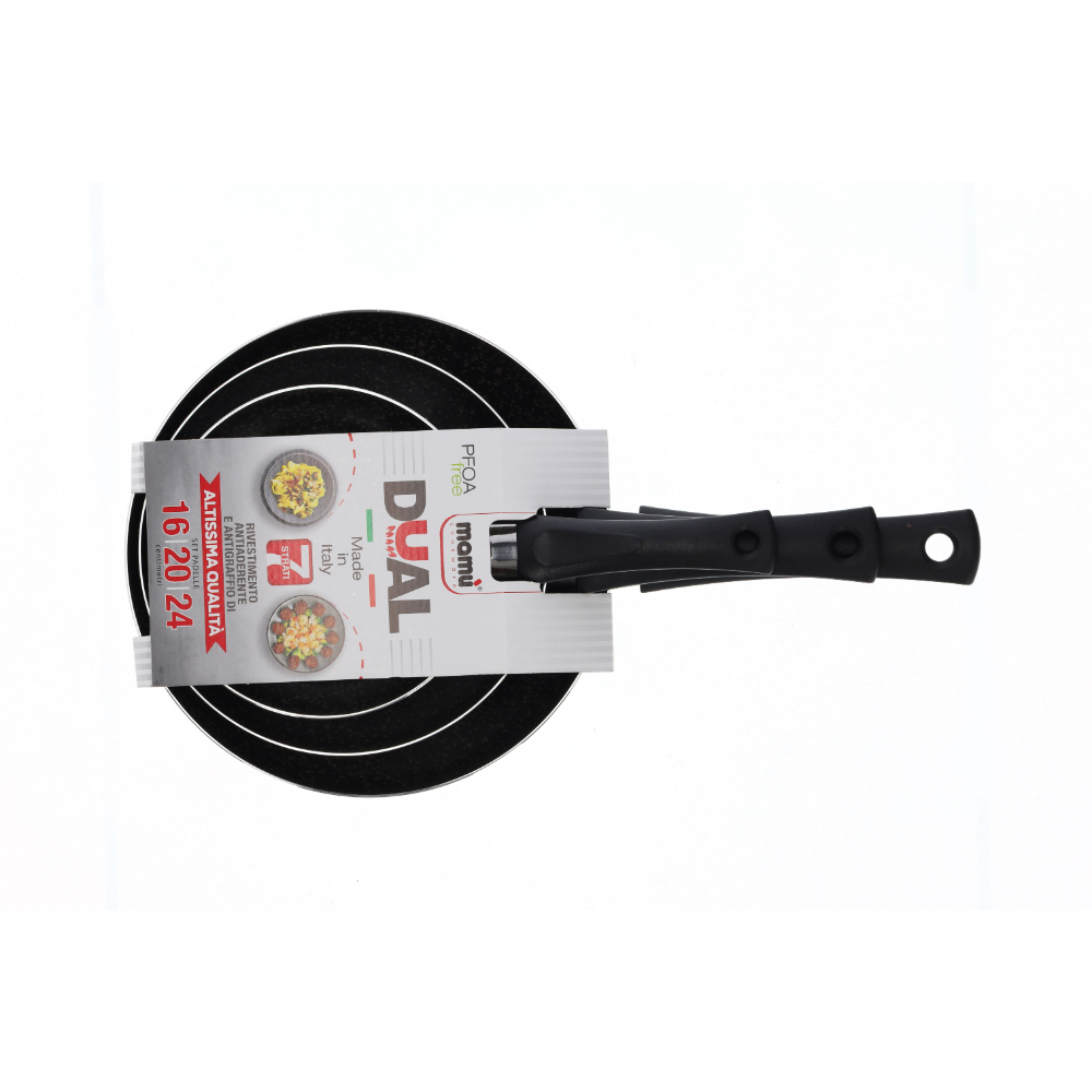 Mamù Set 3 padelle antiaderenti alluminio ⌀ 16/20/24 cm 7 strati pfoa free antigraffio made in italy_6