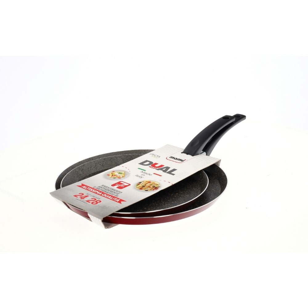 Mamù Set 2 crepier antiaderenti alluminio Ø 24 e 28 cm pfoa free antigraffio made in italy_1
