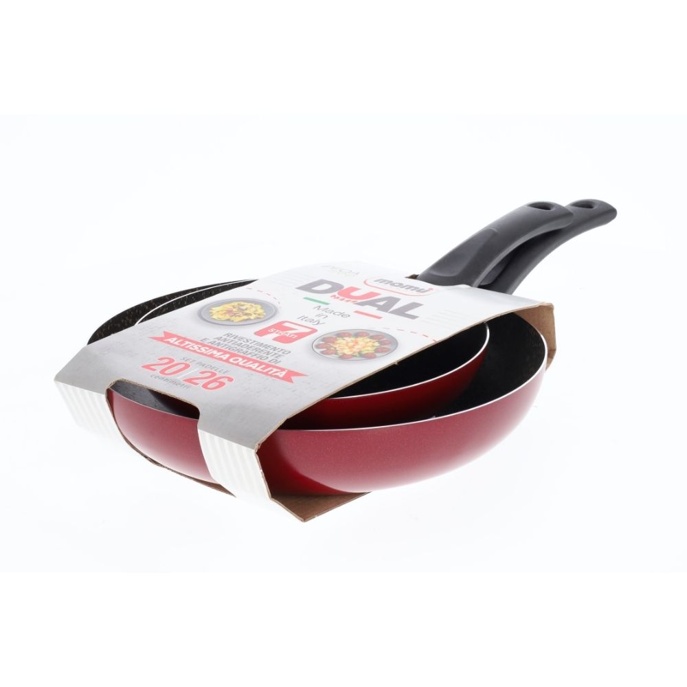 Mamù set padelle antiaderenti alluminio Ø 20 e 26 cm pfoa free 7 strati antigraffio made in italy_1