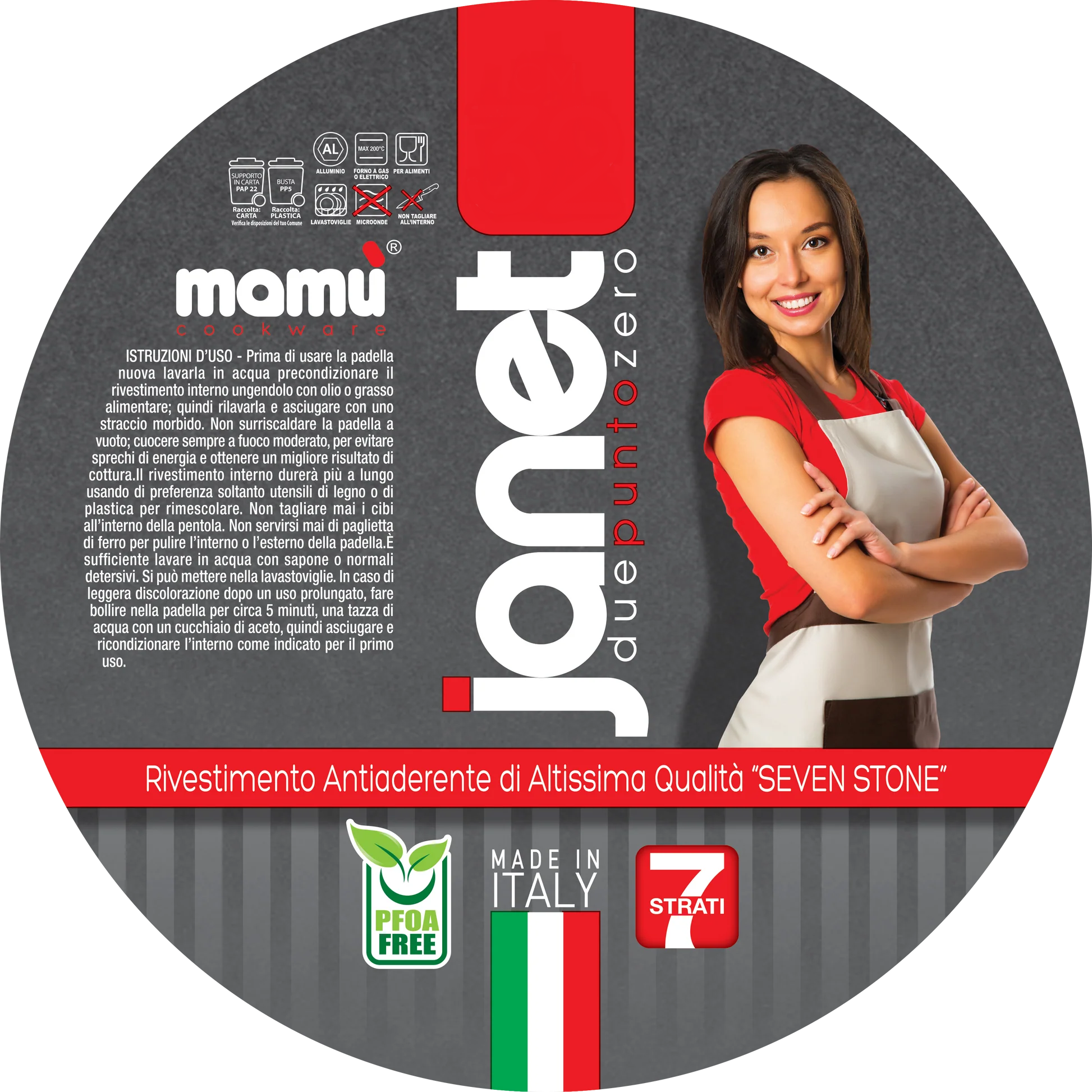 Hamburghiera antiaderente maneggevole alluminio PFOA free antigraffio pratica cottura veloce made in italy