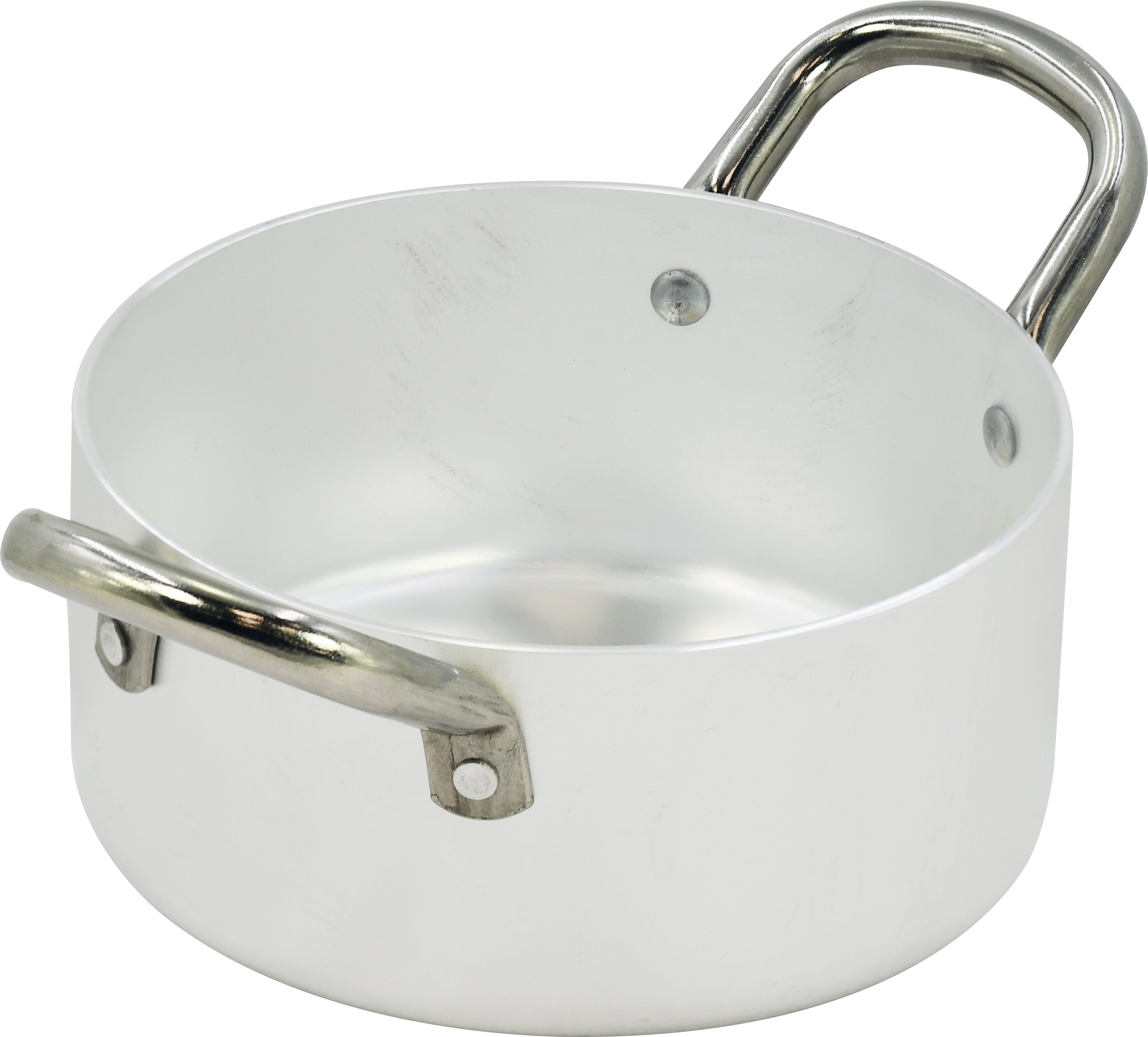 Casseruola in alluminio bianco con due manici in ferro piccola misura made in italy - 8