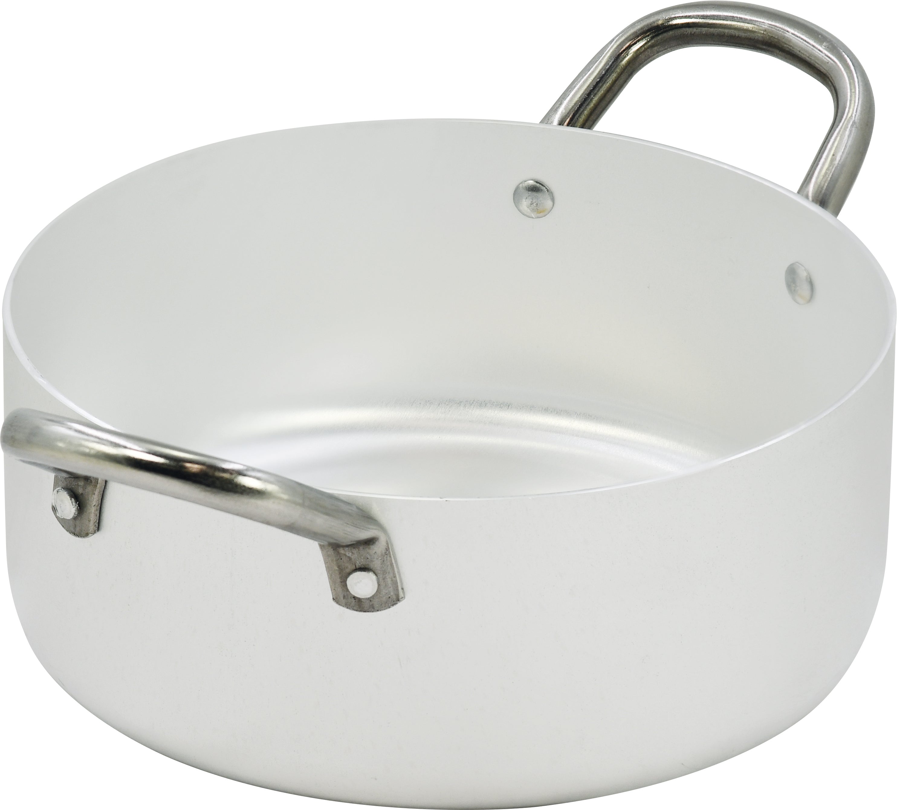 Casseruola in alluminio bianco con due manici in ferro piccola misura made in italy - 10