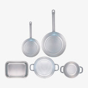 Set Chef 5 pezzi saltapasta, tegame, rostiera e casseruola in alluminio puro 99,5% con manici con manici in ferro – foto 1