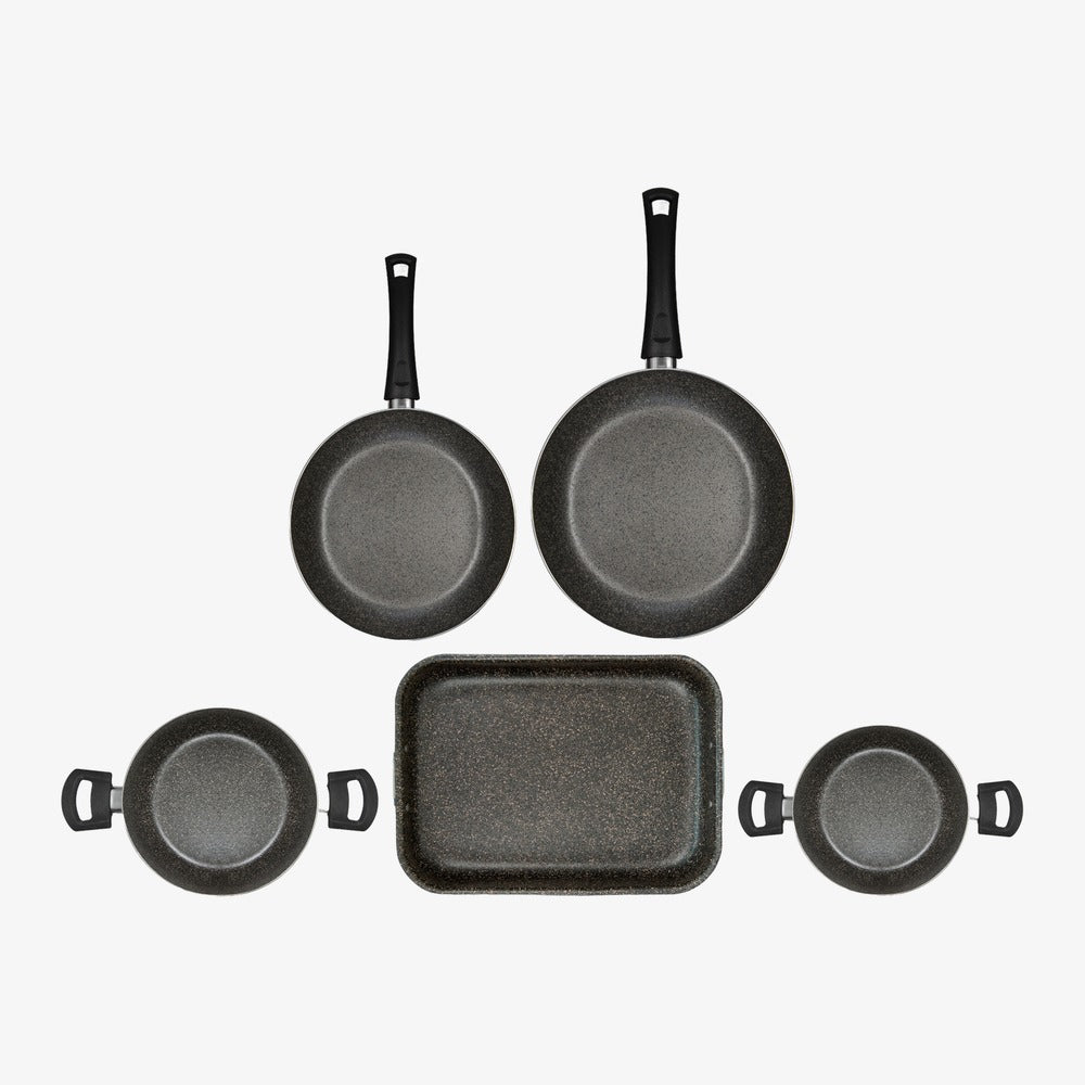 Medium Family 5-piece set: stockpot, saucepan, frying pan, sauté pan and roasting pan – photo 1