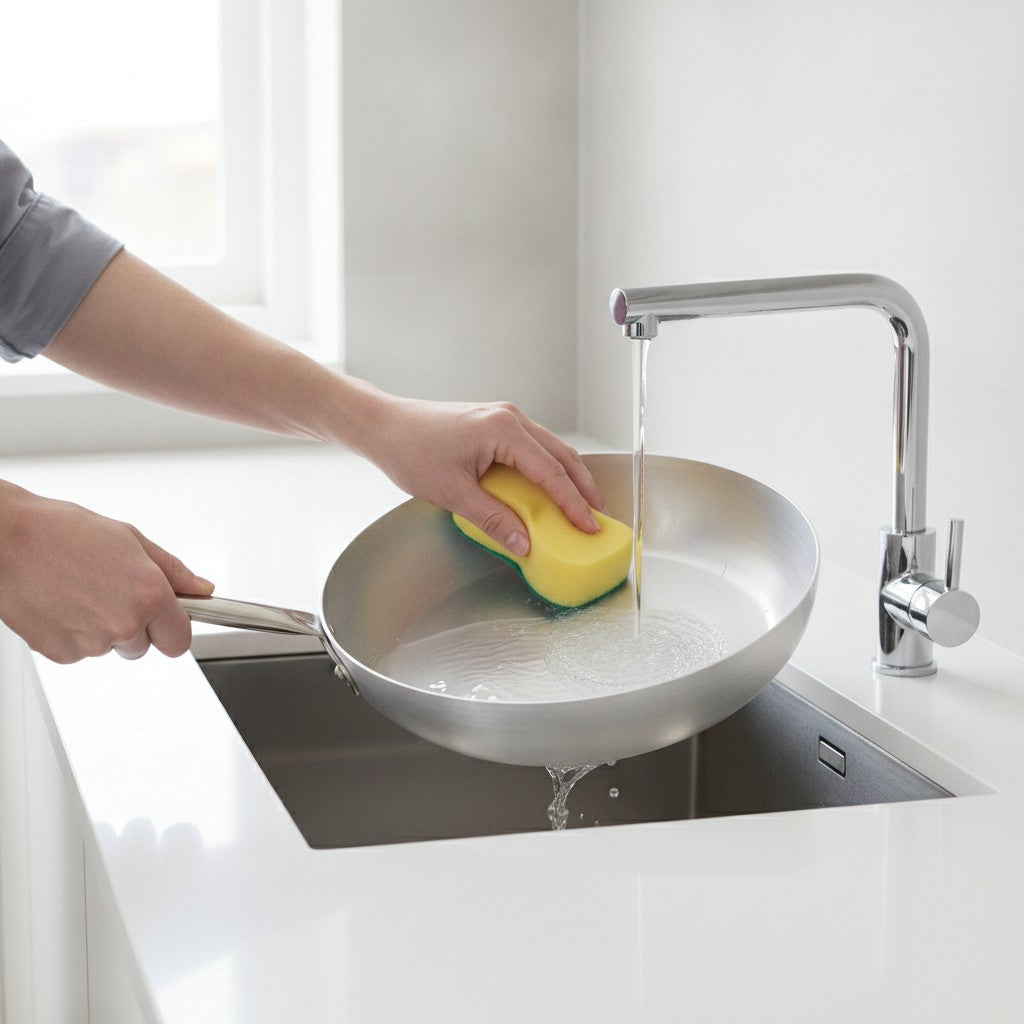 Padella alluminio puro linea professionale durevole 99,5% alluminio puro made in italy_7
