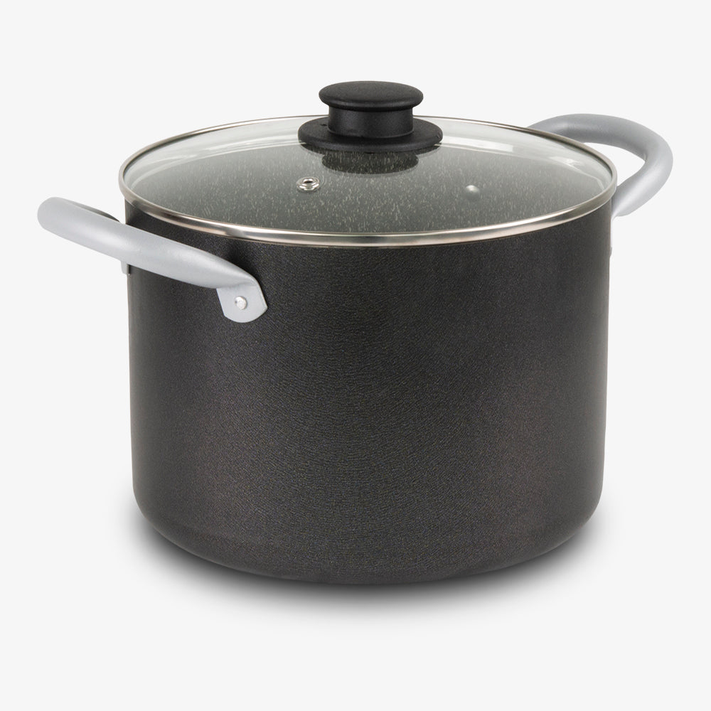 Pentola due cestelli con un manico estraibile con coperchio in vetro antiaderente alluminio pfoa free antigraffio made in italy_2