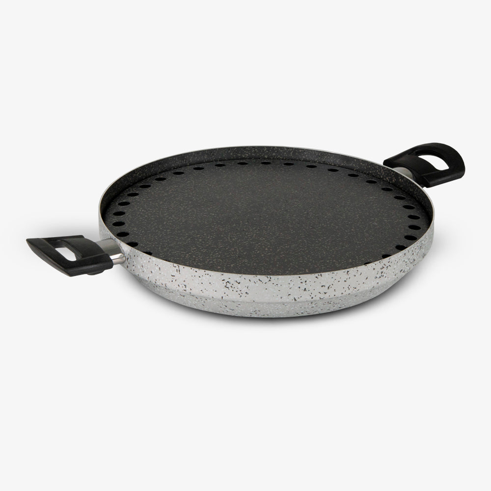 Piastra Grill antiaderente maneggevole alluminio PFOA free antigraffio pratica cottura veloce made in italy_1