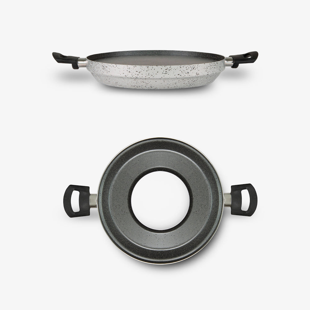 Piastra Grill antiaderente maneggevole alluminio PFOA free antigraffio pratica cottura veloce made in italy_5 - 5
