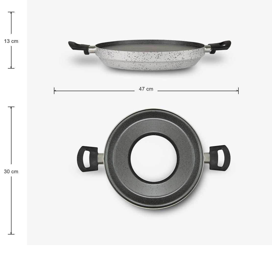 Piastra Grill antiaderente maneggevole alluminio PFOA free antigraffio pratica cottura veloce made in italy