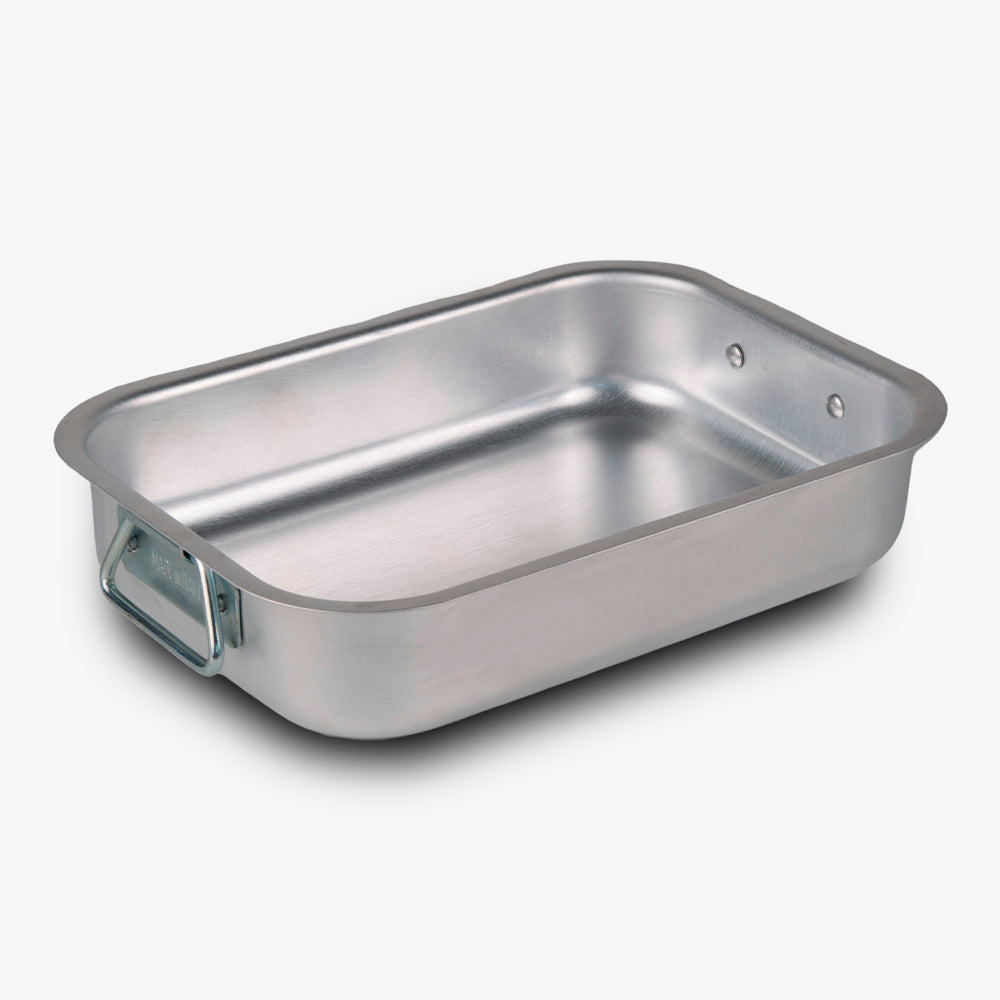 Rostiera in alluminio bianco con manico in ferro capiente horeca casalinga made in italy_1
