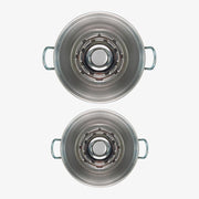 Set mit 2 Versilia-Herdöfen aus 99,5 % reinem Aluminium, Ø 24/28 cm, ohne PFOA und Nickel Happy Alluminio Bianco – Foto 1