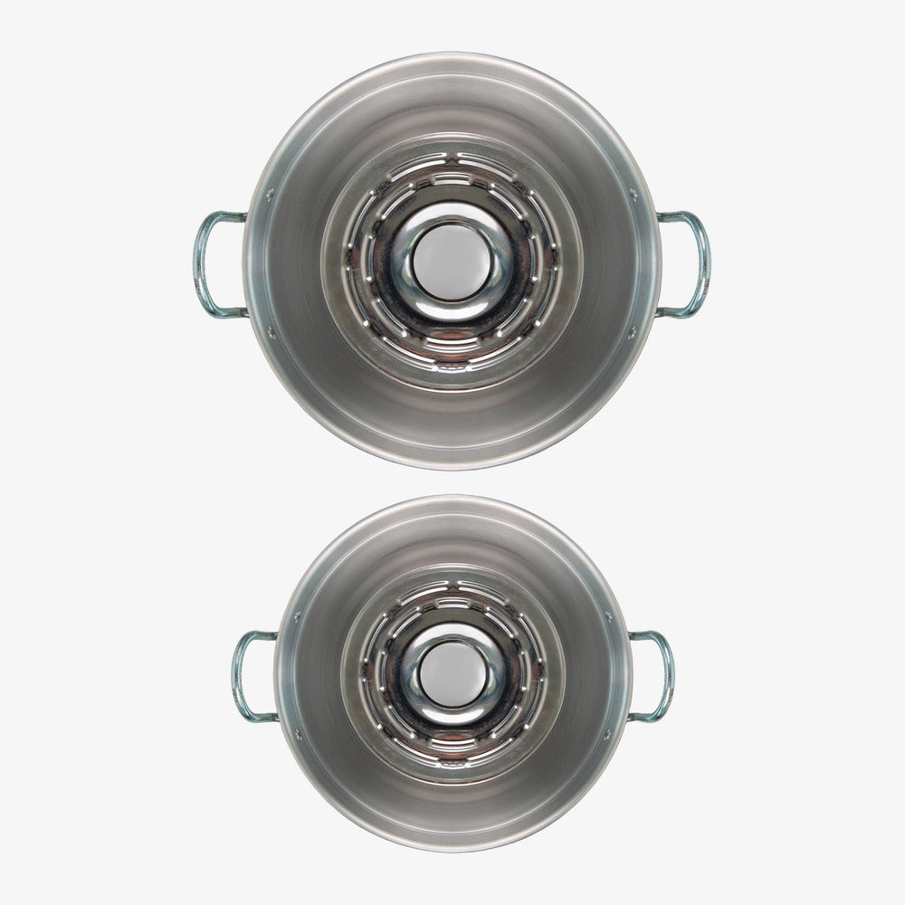 Set of 2 Versilia stovetop ovens in 99.5% pure aluminium, Ø 24/28 cm, PFOA and nickel free Happy Alluminio Bianco – photo 1