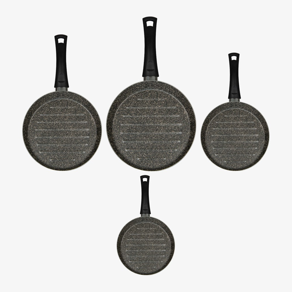 Set 4 bistecchiere tonde antiaderenti alluminio Ø 22/26/30/34 cm Janet 2.0 – foto 1