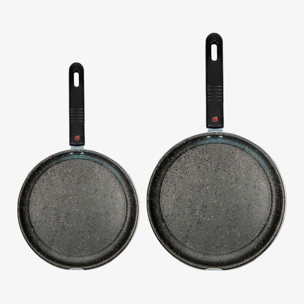 Set of 2 shallow stovetop oven pans in non-stick aluminium, Ø 28/32 cm Janet 2.0 – photo 1