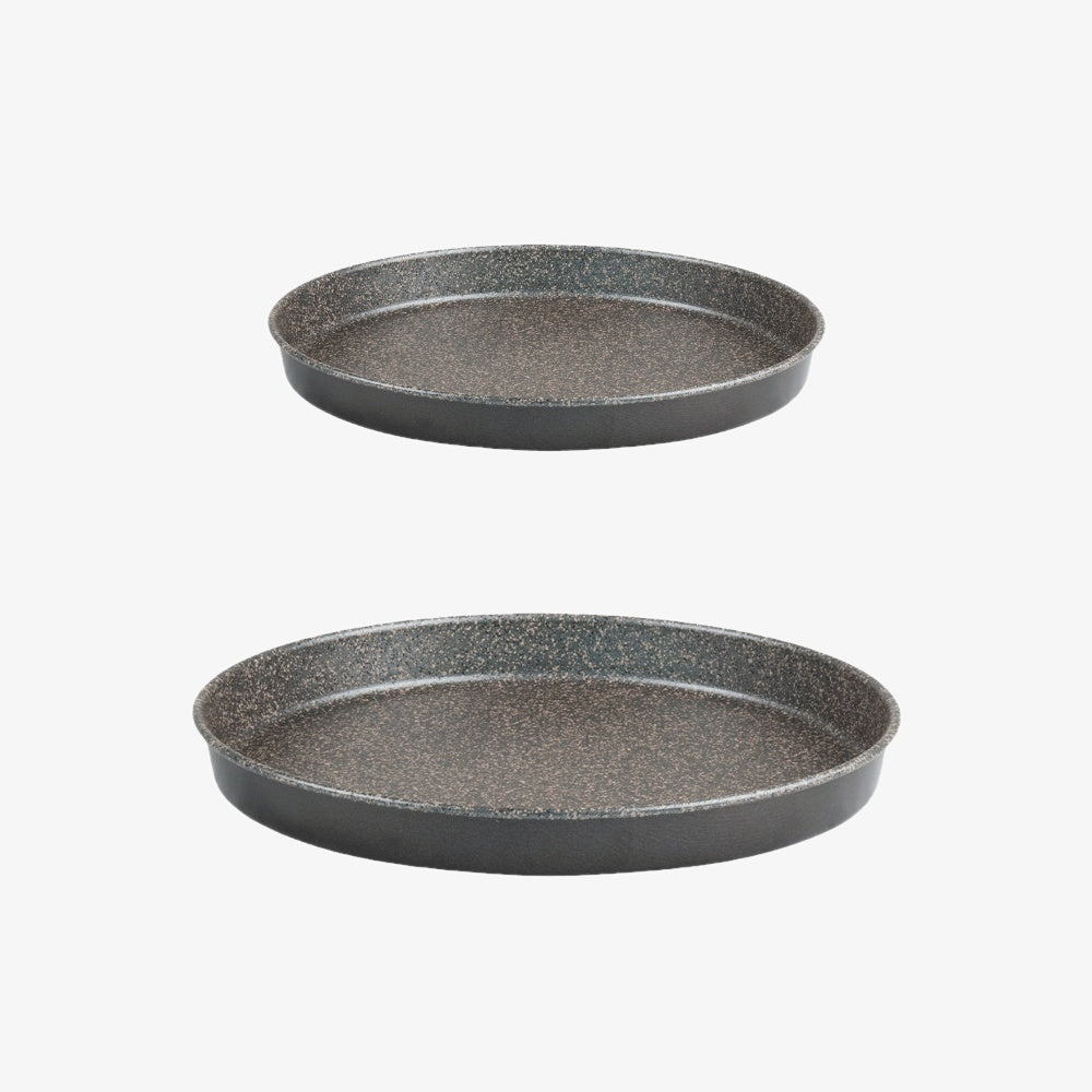 Set 2 tortiere per focaccia antiaderente alluminio 7 strati PFOA free antigraffio made in italy
